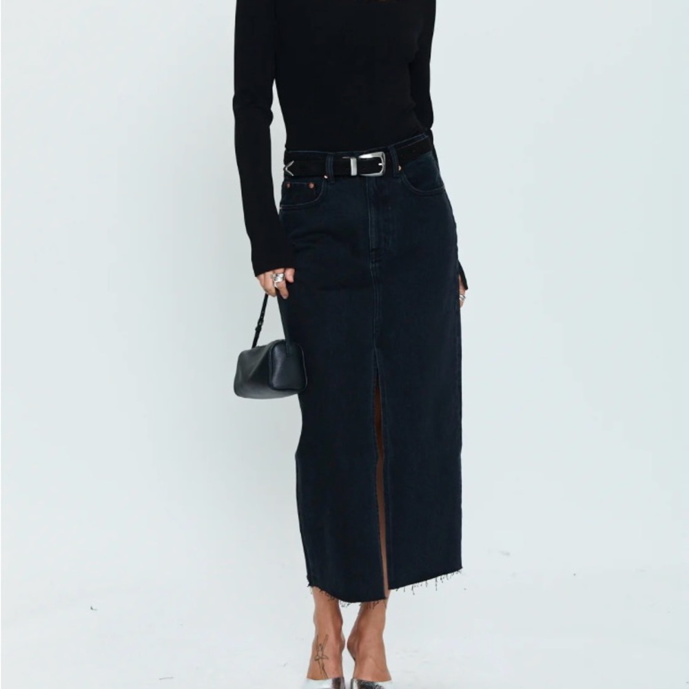 Denim Skirt by Pistola, Alice midi skirt, color underground. Size 25